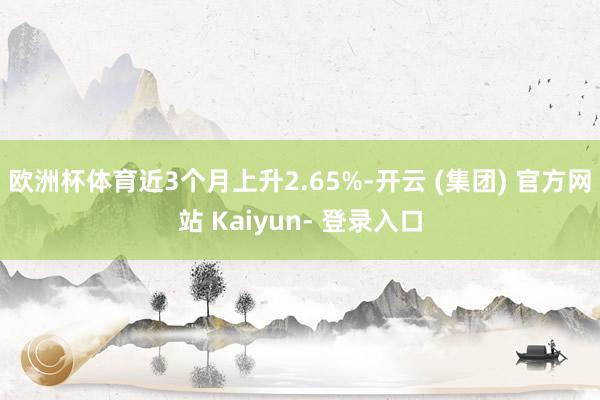 欧洲杯体育近3个月上升2.65%-开云 (集团) 官方网站 Kaiyun- 登录入口