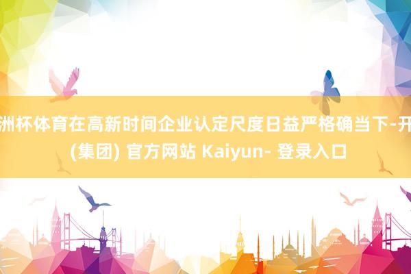 欧洲杯体育在高新时间企业认定尺度日益严格确当下-开云 (集团) 官方网站 Kaiyun- 登录入口