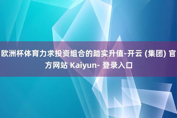 欧洲杯体育力求投资组合的踏实升值-开云 (集团) 官方网站 Kaiyun- 登录入口