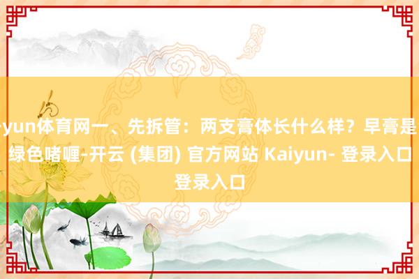 开yun体育网一、先拆管：两支膏体长什么样？早膏是淡绿色啫喱-开云 (集团) 官方网站 Kaiyun- 登录入口