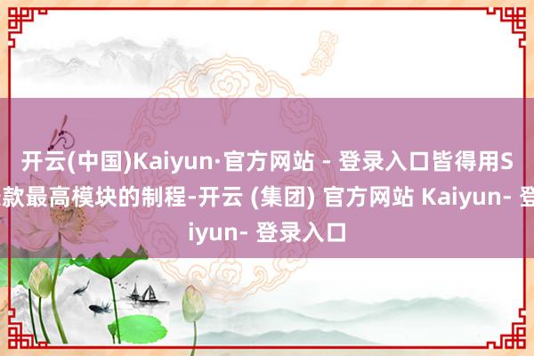 开云(中国)Kaiyun·官方网站 - 登录入口皆得用SoC上条款最高模块的制程-开云 (集团) 官方网站 Kaiyun- 登录入口