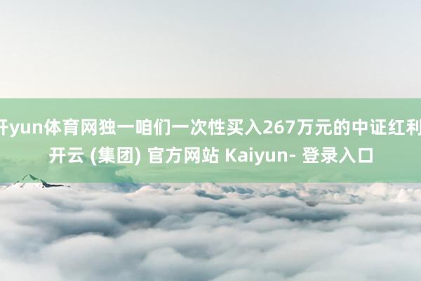 开yun体育网独一咱们一次性买入267万元的中证红利-开云 (集团) 官方网站 Kaiyun- 登录入口