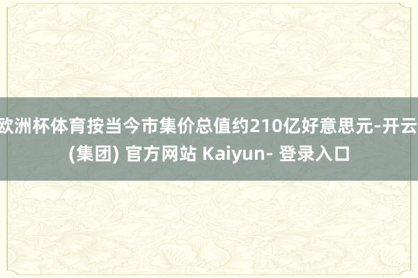 欧洲杯体育按当今市集价总值约210亿好意思元-开云 (集团) 官方网站 Kaiyun- 登录入口
