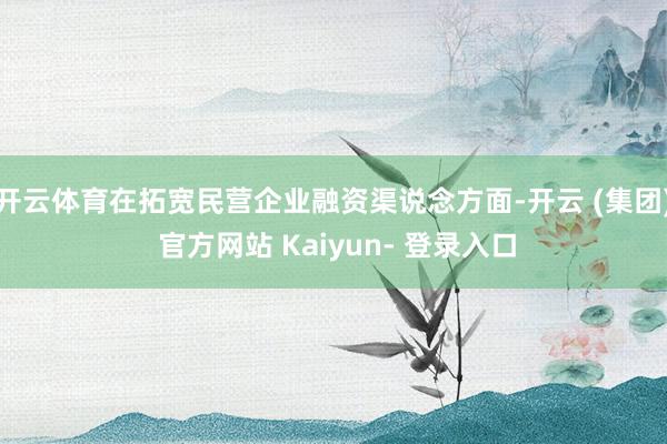 开云体育在拓宽民营企业融资渠说念方面-开云 (集团) 官方网站 Kaiyun- 登录入口