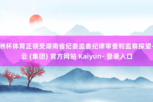 欧洲杯体育正领受湖南省纪委监委纪律审查和监察探望-开云 (集团) 官方网站 Kaiyun- 登录入口