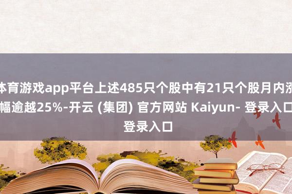 体育游戏app平台上述485只个股中有21只个股月内涨幅逾越25%-开云 (集团) 官方网站 Kaiyun- 登录入口