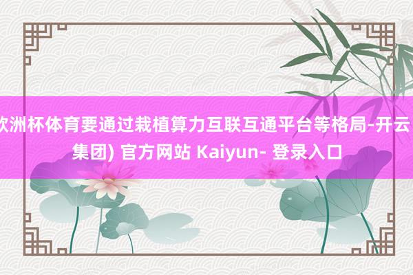 欧洲杯体育要通过栽植算力互联互通平台等格局-开云 (集团) 官方网站 Kaiyun- 登录入口