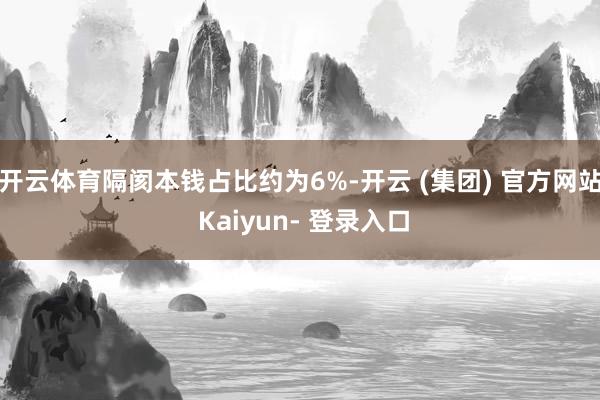 开云体育隔阂本钱占比约为6%-开云 (集团) 官方网站 Kaiyun- 登录入口