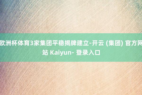 欧洲杯体育3家集团平稳揭牌建立-开云 (集团) 官方网站 Kaiyun- 登录入口
